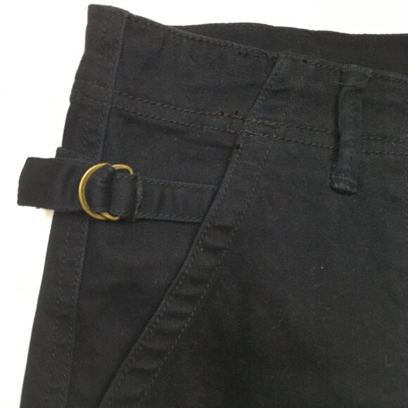 HEI HEI Anthropologie Black Buckle Belt Waist Tapered Leg Jeans - Picture 6 of 11